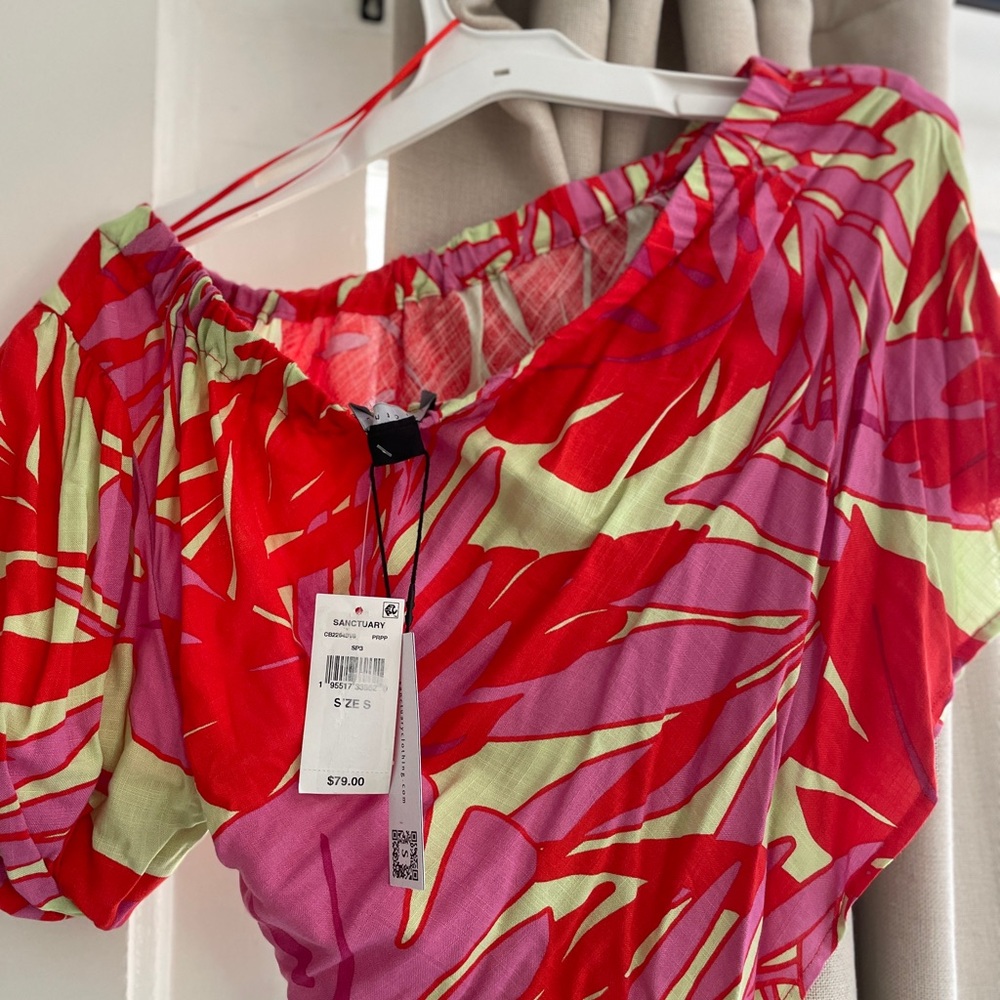 Sanctuary Red and Green Blouse